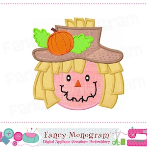 Thanksgiving Scarecrow Machine Embroidery Applique - Autumn Pumpkin Design -1616