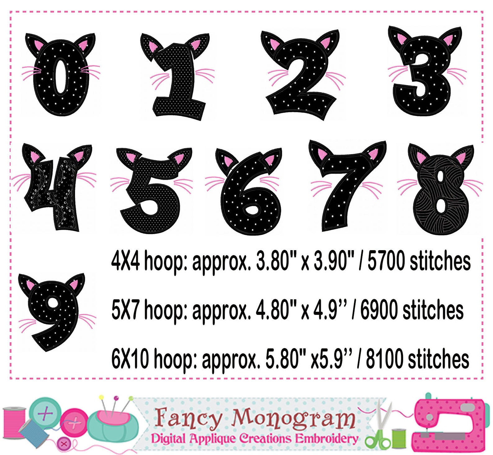 Halloween Numbers Applique Halloween Numbers Embroidery | Etsy