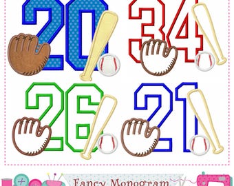 Baseball Numbers Applique Embroidery Machine Design – Sports Numbers (5x7, 6X10) 2261