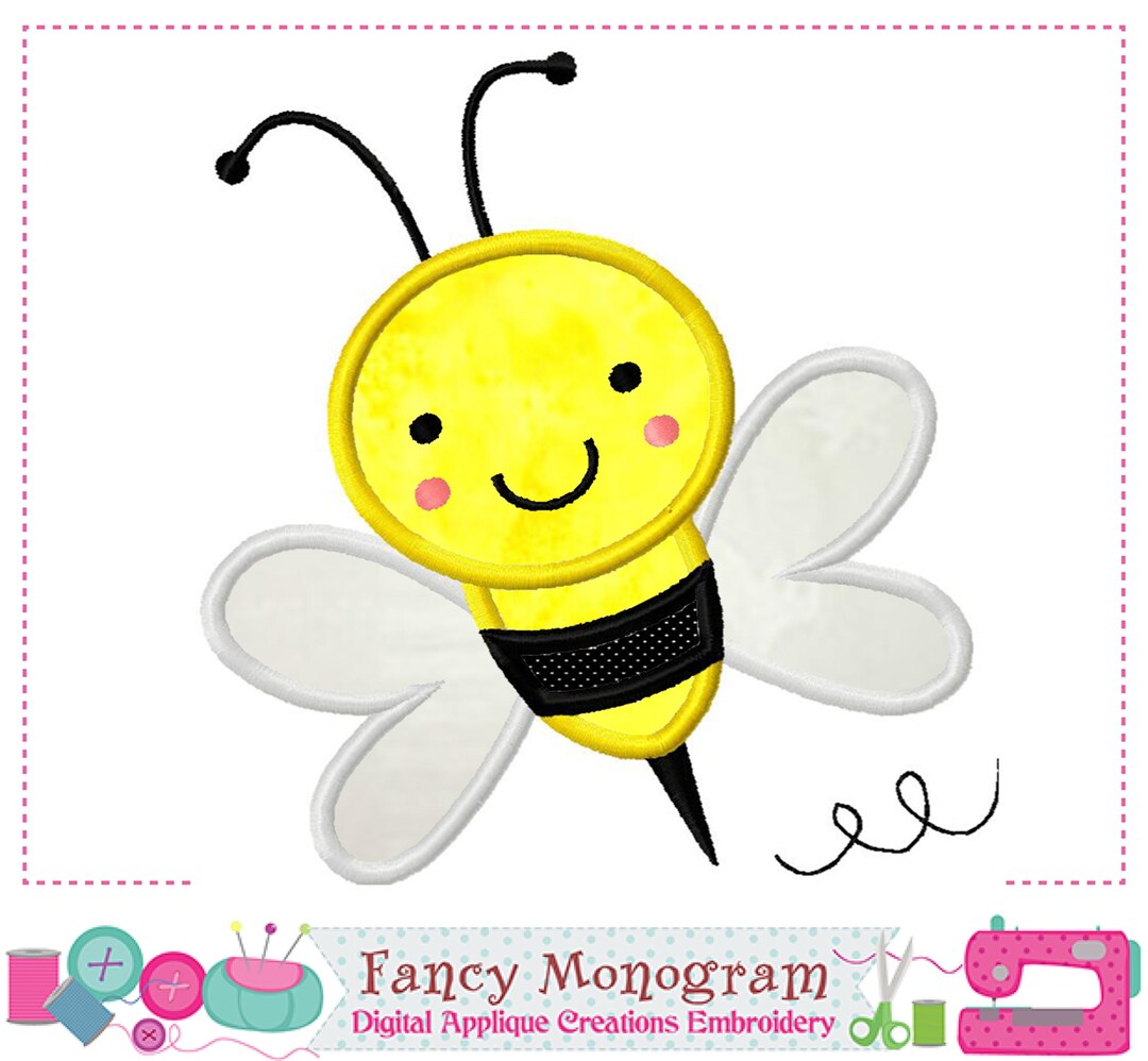 Bumble Bee Applique Machine Embroidery Design 1552 - Etsy