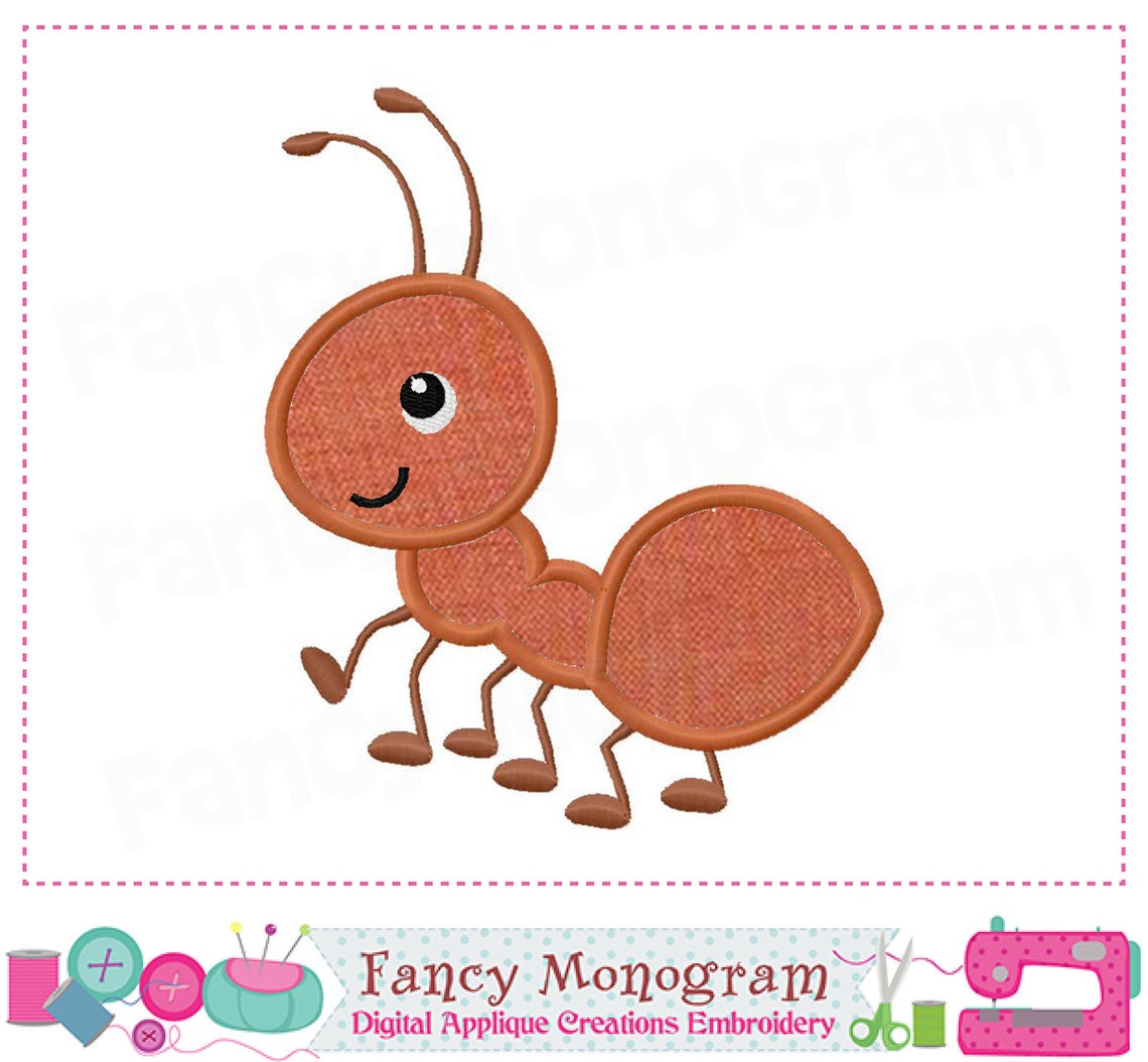 Ant applique Ant design Ant embroidery Ant Birthday Etsy