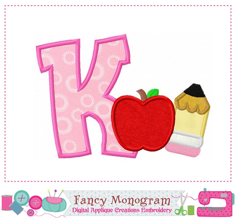 Apple Monograms Embroidery Font - Back to School Alphabet Applique ...