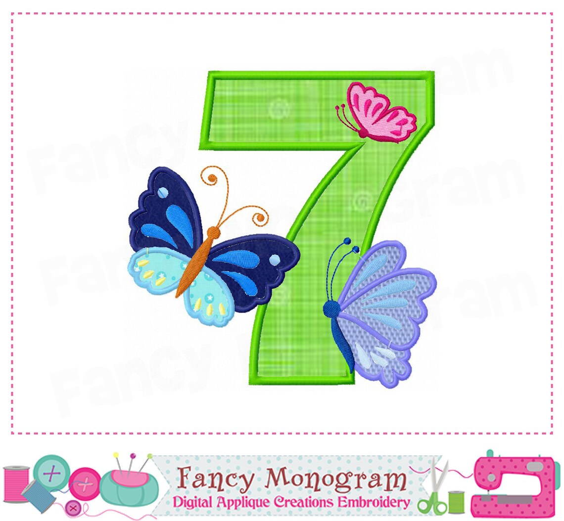 Butterfly Numbers applique Butterfly Numbers embroidery Etsy