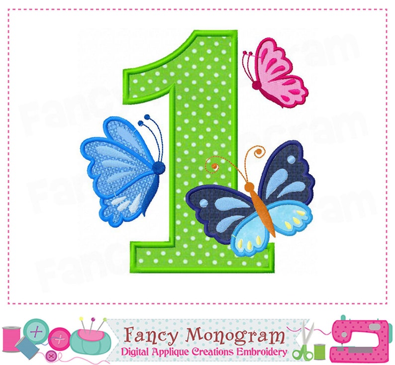 Butterfly Numbers Applique Butterfly Numbers Embroidery - Etsy