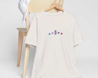 Dancing Junimos Stardrop T-Shirt - Stardew Valley Inspired Tee - Unisex Short Sleeve Shirt for Gamers - Cozy Farming Game Gift