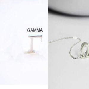 Collar con letras griegas para hombre. Letra griega Phi PI. Inicial griega Delta, letra Omega. Gamma. Joyería con iniciales griegas para él. Su regalo de cumpleaños.