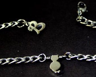 Cat bracelet. Cat loss bracelet .Cat memorial gift .Loss of a Pet .Sympathy Gift.3 tone bracelet,bracelet,pet memorial jewelry.memorial gift