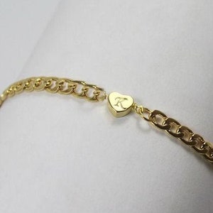 Collar de corazón para hombres.Pulsera inicial para hombres. Custom Men Jewelry.Grabado corazón inicial joyería para novio, Estampada Inicial para él Cumpleaños