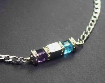 Gegraveerde Edelsteen Bar Ketting, Birthstone Sieraden, Edelsteen Bar Ketting, Unisex Sieraden, Aangepaste Verjaardagscadeau voor Son.Personalized Geschenken