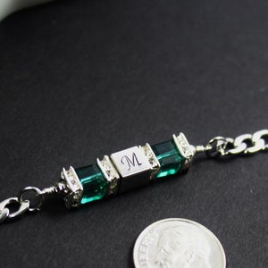 Collar con piedra de nacimiento para hombre con inicial, pulsera con piedra de nacimiento para hombre. Regalo de cumpleaños para hijo. Regalo de aniversario para esposo. Regalo personalizado, regalo personalizado no sexual