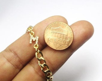 Sideways Letter Necklace - CZ gold initial for Men Jewelry. Dad. Brother. Nephew  Gift.Sideways Initial Bracelet. Best friend Birthday gift.