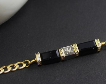 Gepersonaliseerde mannen ketting. Custom Men eerste sieraden. blokkeert negatieve energieën en psychische aanval voor Mannen Initial for Men cadeau voor vriendje
