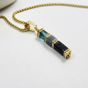Blue Topaz Necklace Dec Birthstone Jewelry.gold Men Jewelry.silver
