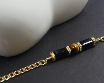 Tiger Eye Men Necklace. Stone of Protection jewelry.Good Luck Tiger Eye . Anti Negative Energies and Psychic Attack for Boyfriend, Husband