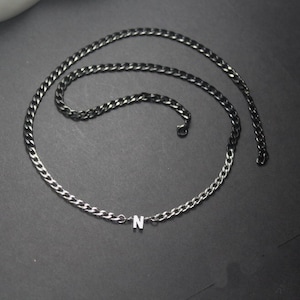 Regalo de graduación para Bonus Son.Joyería inicial personalizada.Collar de letras de plata. Collar de novio. Regalo romántico de aniversario para el marido