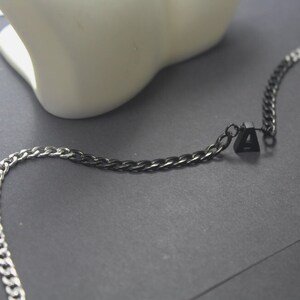 Joyería de regalo de Navidad . Collar personalizado de 2 tonos. Tobillera Custom Men . Regalo del hermano del novio. Regalo de hermano extra. Joyería inicial negra