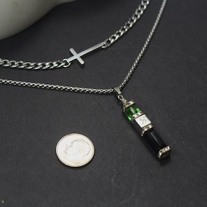 Collar de cruz personalizado, joyería con cruz lateral. Collar con inicial estampada personalizada, regalo de cruz en capas para hombre, hermano o novio. Para él.