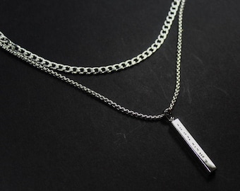 Men Secret Code Necklace.Layered Morse Code Necklace Unisex Jewelry - Multi strand men necklace.Personalized him,Custom men Necklace CUSTOM