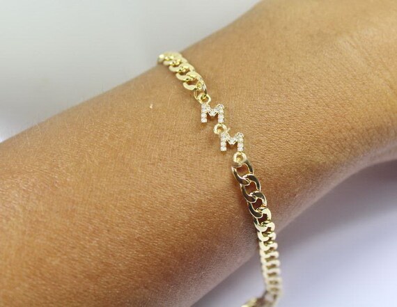 Turandoss Bracciale Donna Oro Con Iniziale A-Z E Nodo D'Amore - Placcato 14K, Regolabile 15+5 Cm, Regalo Per Fidanzata O Mamma