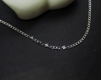 Sideways Initials Necklace Custom Initial Jewelry.Unisex jewelry gift. Father Son necklace.Sisters initial Personalized Men Women gift. .