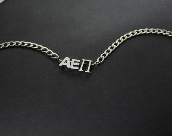 Three Initials Necklace or Bracelet, Personalized 3 English or Greek Letters, Waterproof Chain, Gift for Brothers, Son's Graduation necklace