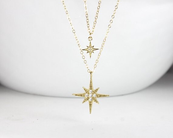 2 Strand Men North Star Necklace Set 2 