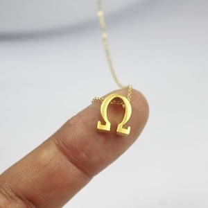 Sterling Silber Omega Halskette, griechischer Buchstabe Schmuck, Omega Buchstabe