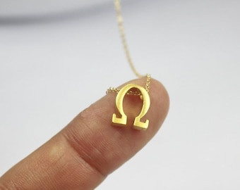 Sterling Silver Omega necklace,greek letter jewelry,Omega  Letter .Omega Symbol.,Christian Jewelry, Sorority Little Big Gift Idea.Omega gift