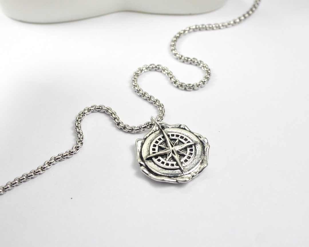 Compass Jewelry Compass Men Necklacetraveler Gift Travel Etsy