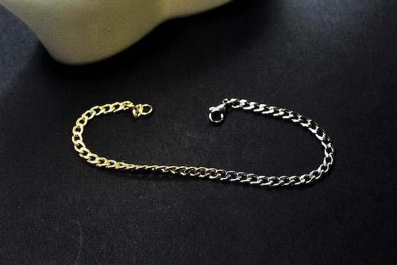 Mix Metal Men Jewelry.Gold Silver Bracelet Men Chain collier impermeable a leau S.Steel Chain pour lui. Collier frere. Cadeau de bijoux de petit ami. Etsy France