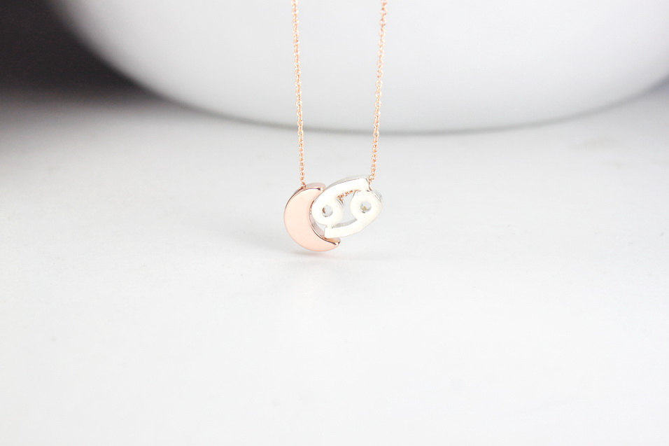 CANCER Horoscope.cancer Zodiac Necklace 