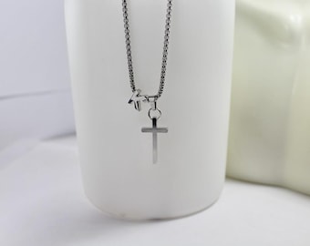 Initial Necklace with Small Cross Pendant – Personalized Symbol of Faith, Love, and Togetherness, Minimalist Faith Jewelry 23
