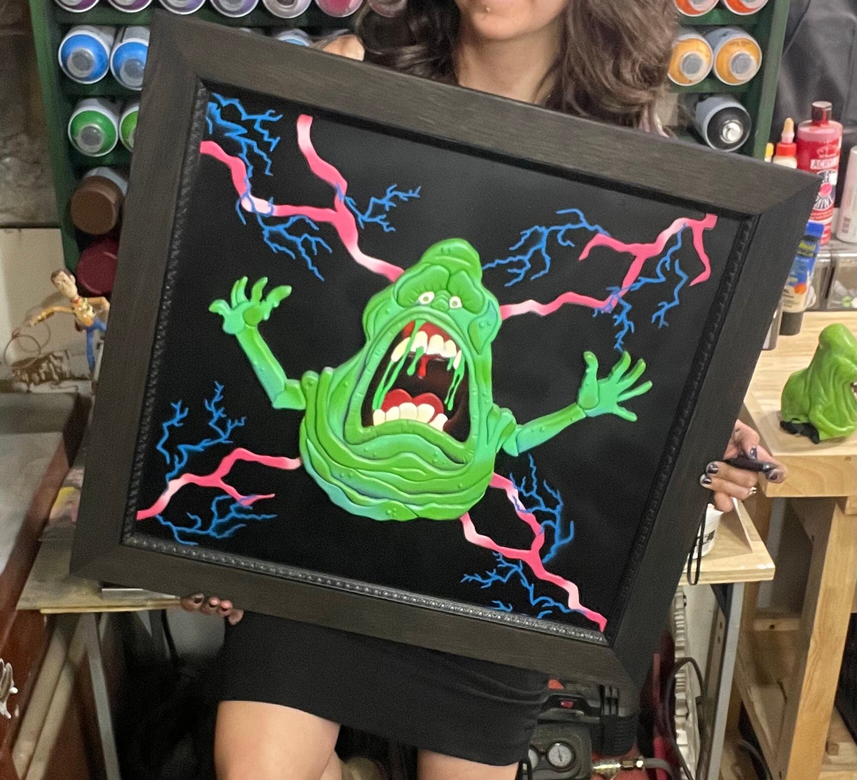 Ghostbusters Slimer Wallbreaker Prop – 3-Piece Glow-in-the-Dark Set With Remote