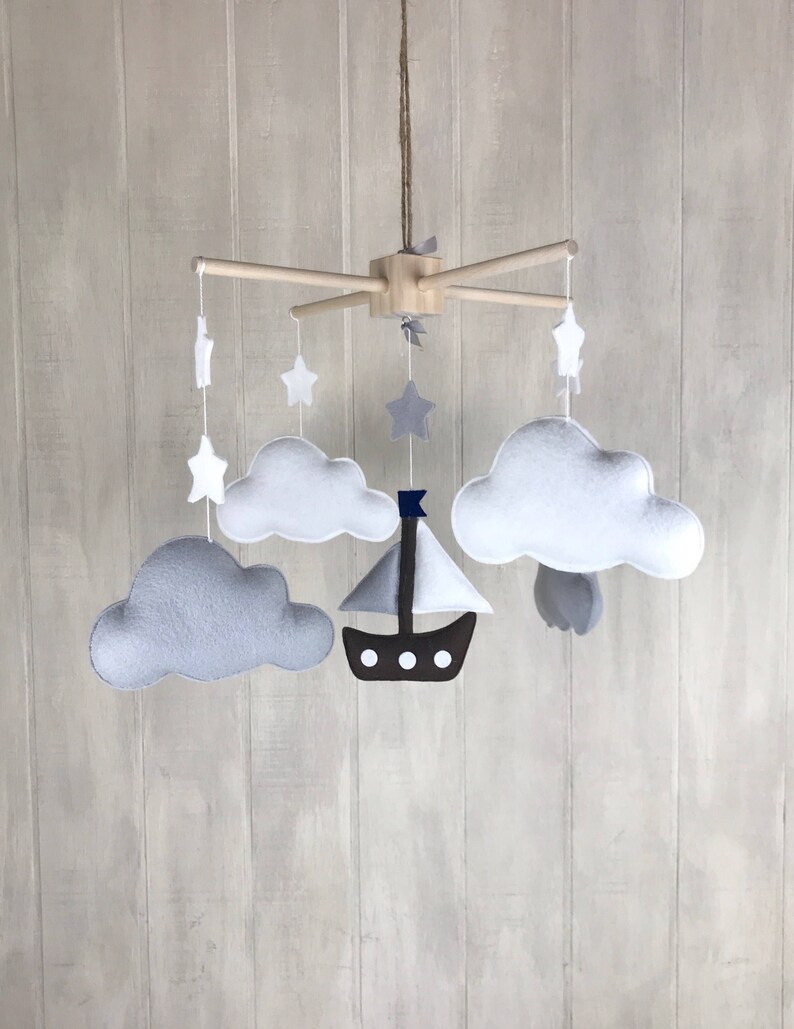 Sailboat mobile cloud mobile baby crib mobile baby Etsy
