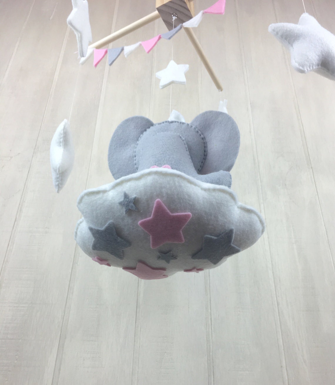 Elephant mobile Baby mobiles cloud mobile nursery Etsy