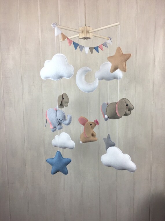 Baby Mobile Elephant Family Mobile Baby Mobiles Baby Etsy