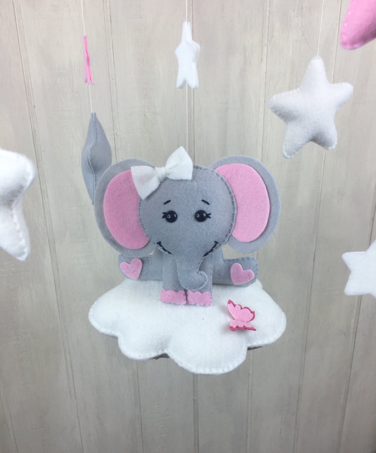 Elephant mobile Baby mobiles cloud mobile nursery Etsy