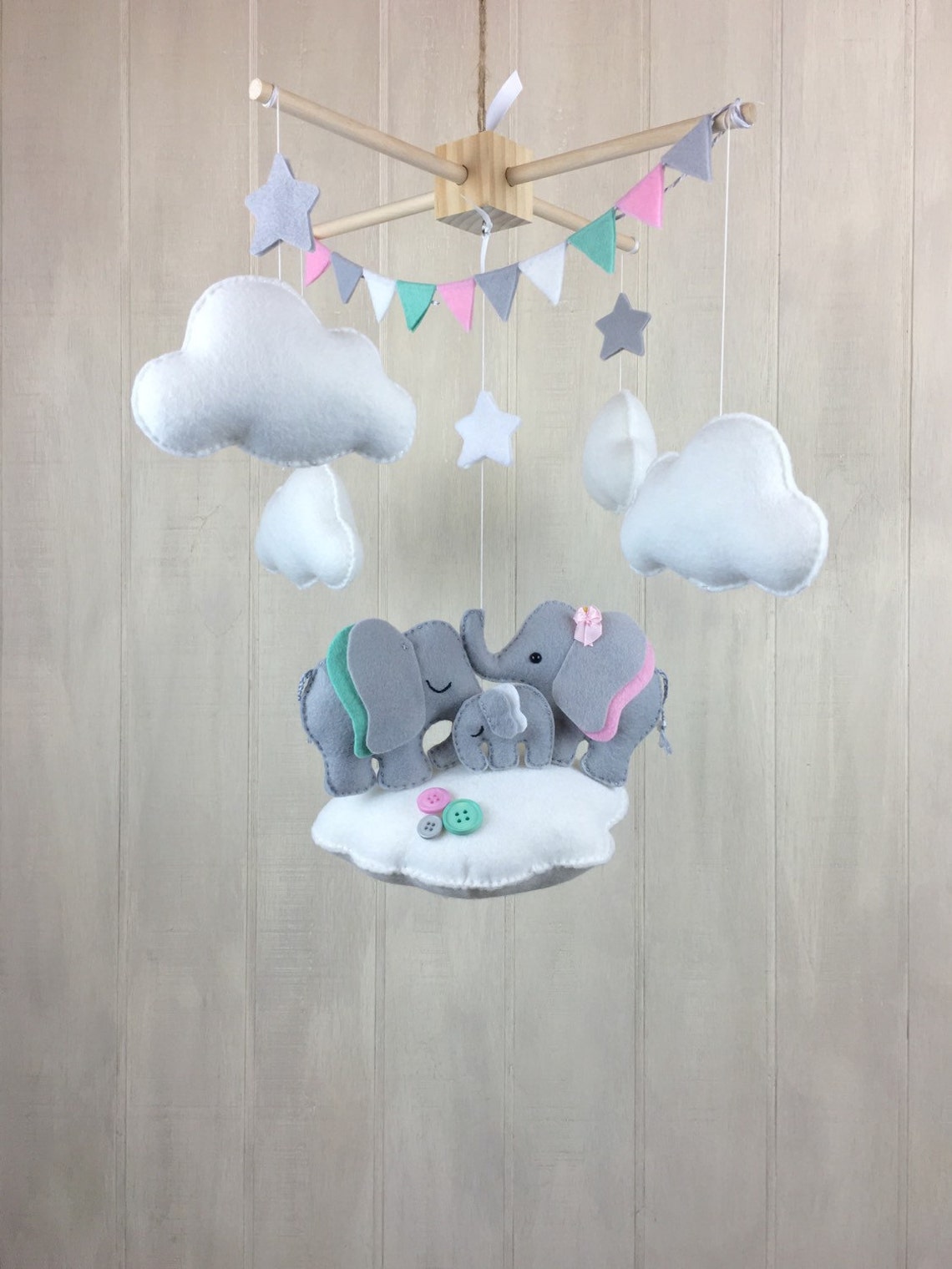 Baby mobile Elephant mobile nursery hanging decor baby Etsy