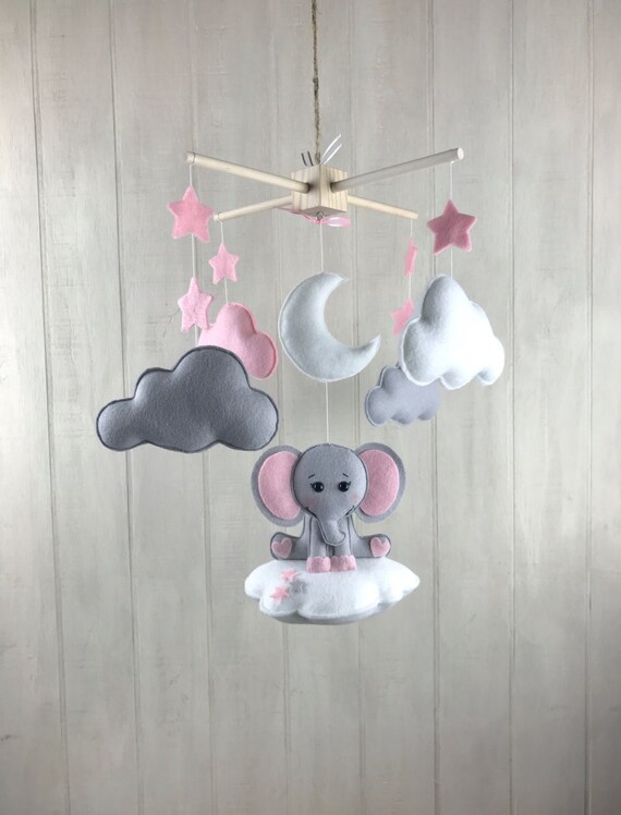 elephant mobile pink