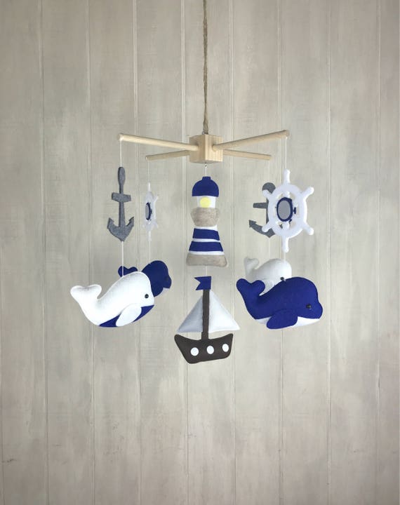 Baby Mobile Nautical Mobile Whale Mobile Sailboat Mobile Etsy