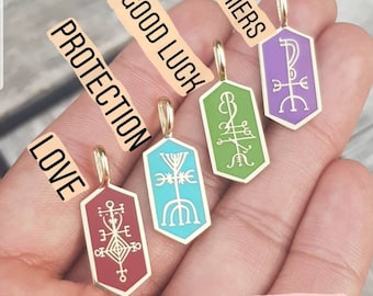 Gold Sigil Talisman Pendants Good luck, love, protection