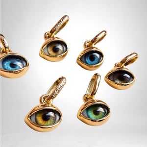 18Kゴールド イーヴィルアイペンダント - 小、スターリングシルバー