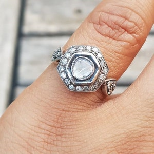 Vintage Diamond 18k and Silver Ring