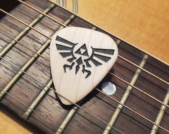 Hylian Crest Zelda Guitar Pick in  maple