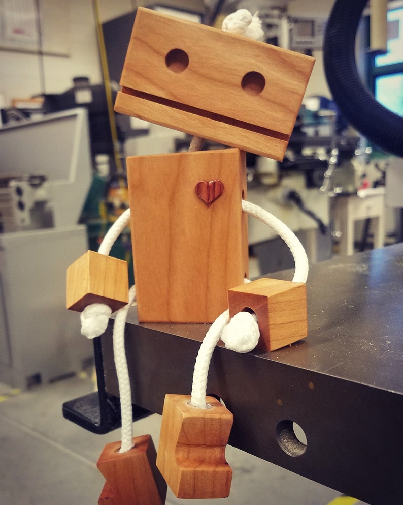 Eco Friendly Ropebot Wooden Robot Toy Etsy