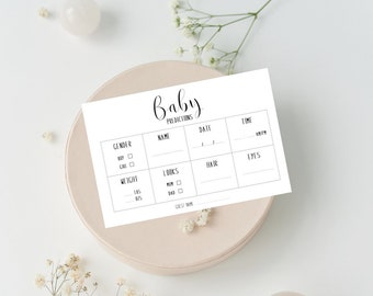 10 Baby Prediction Cards for Baby Shower Party