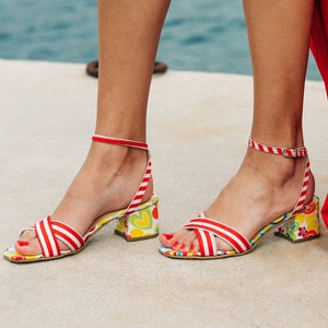 Red Stripe Heel Etsy UK