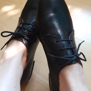 Black Oxford Woman Shoes/Black Leather Shoes/Leather Shoes/Oxford flat Shoes/Flat Shoes/Black Leather Shoes/Unique Shoes/Ties shoes total black