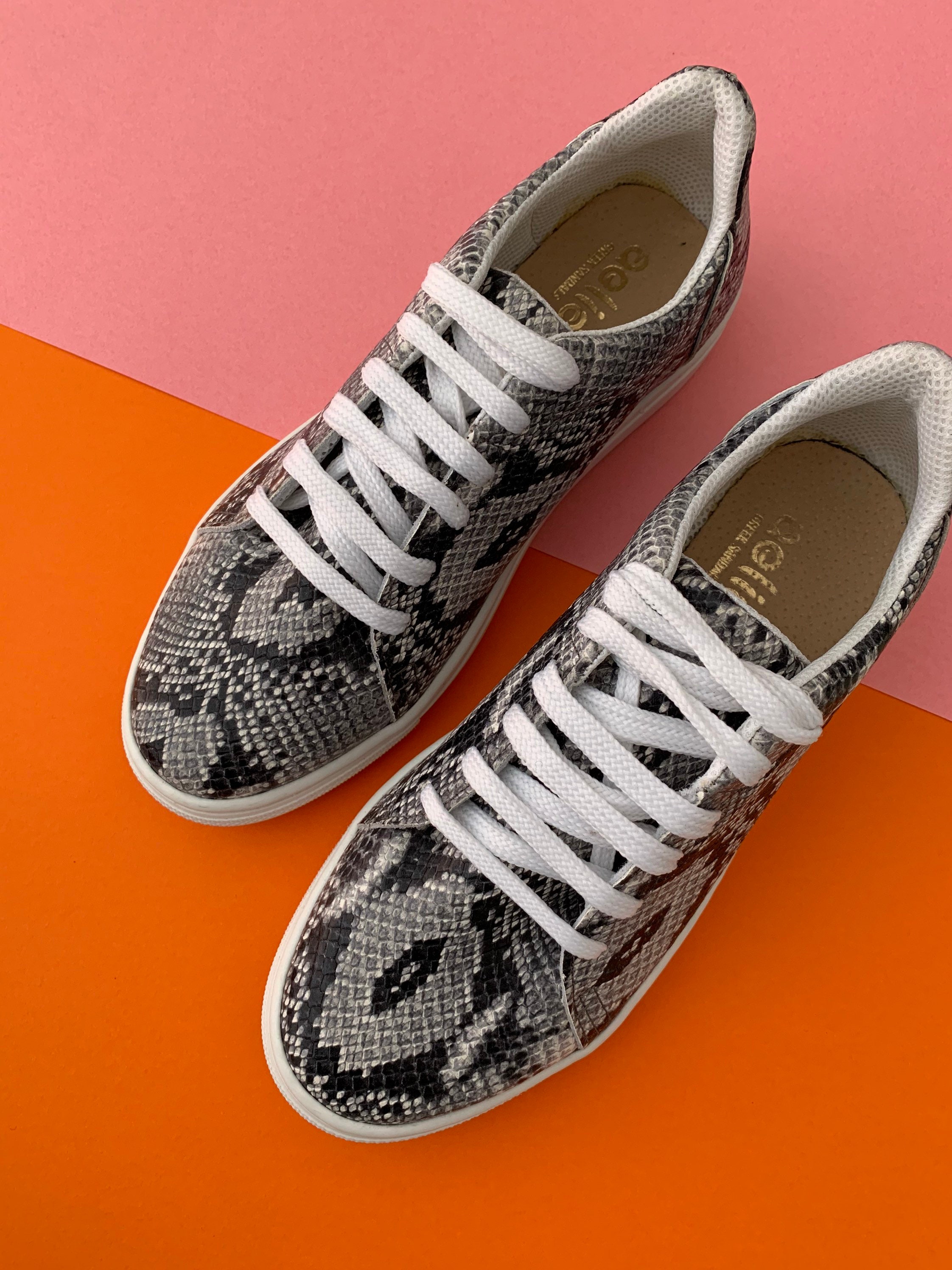 Snake print handmade Sneakers Shoes