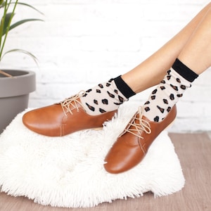 Richelieus en cuir pour femme Derbies plates à lacets Look vintage Cuir marron / Chaussures de balançoire